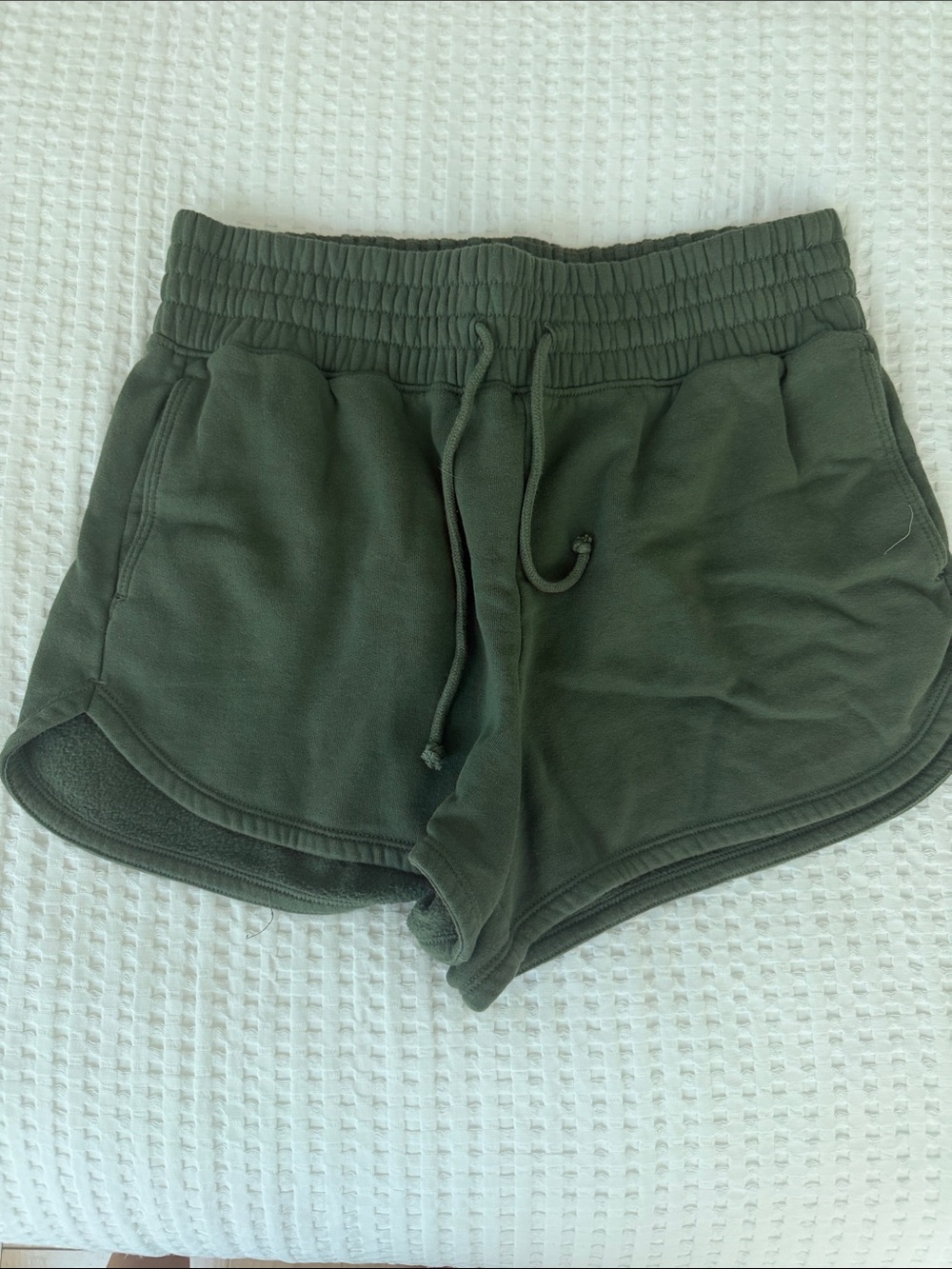 Abercrombie & Fitch Olive Green Drawstring Athletic Shorts